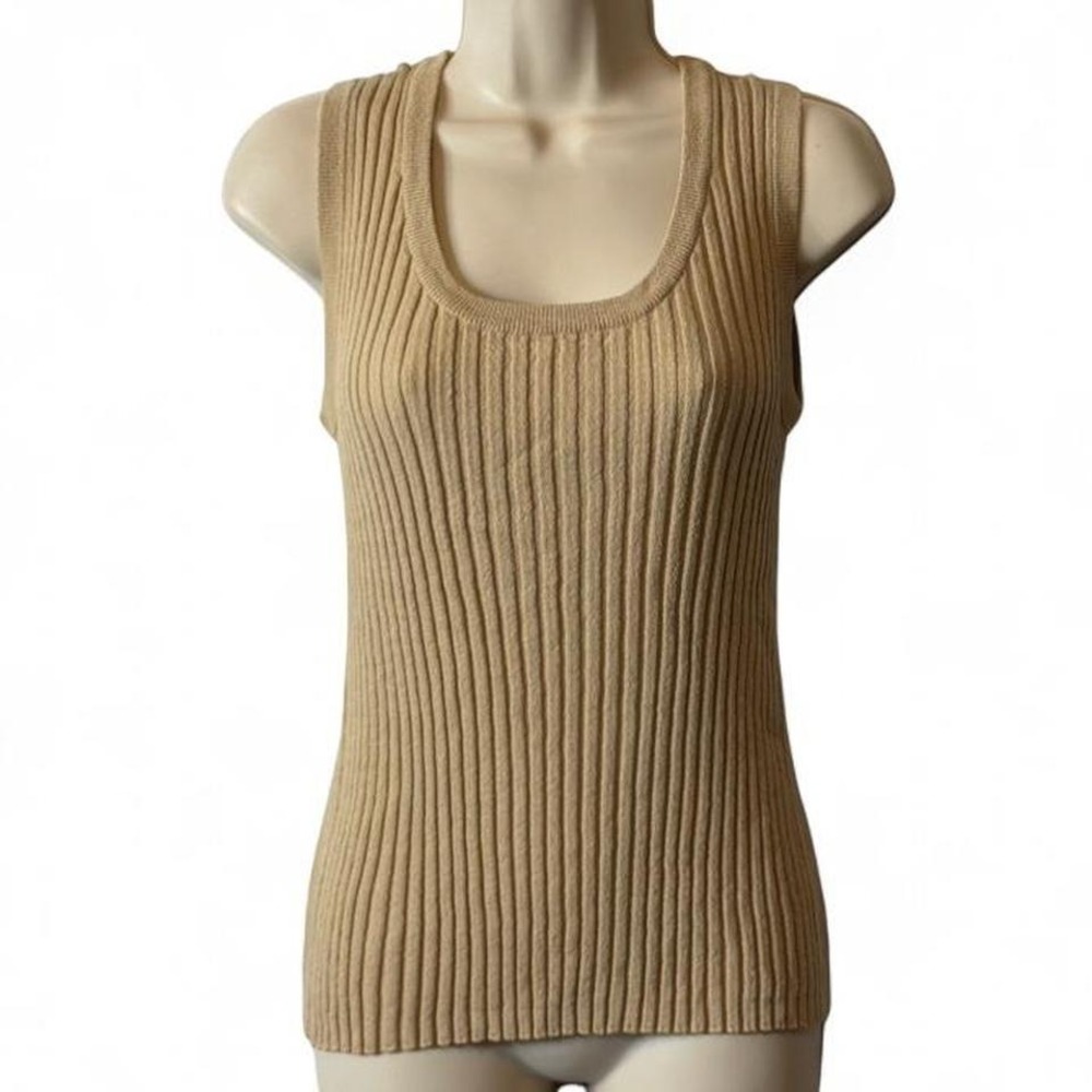 Vintage 90s New York & Co Ribbed Knit Scoop Neck Tank Top, Women's Size L